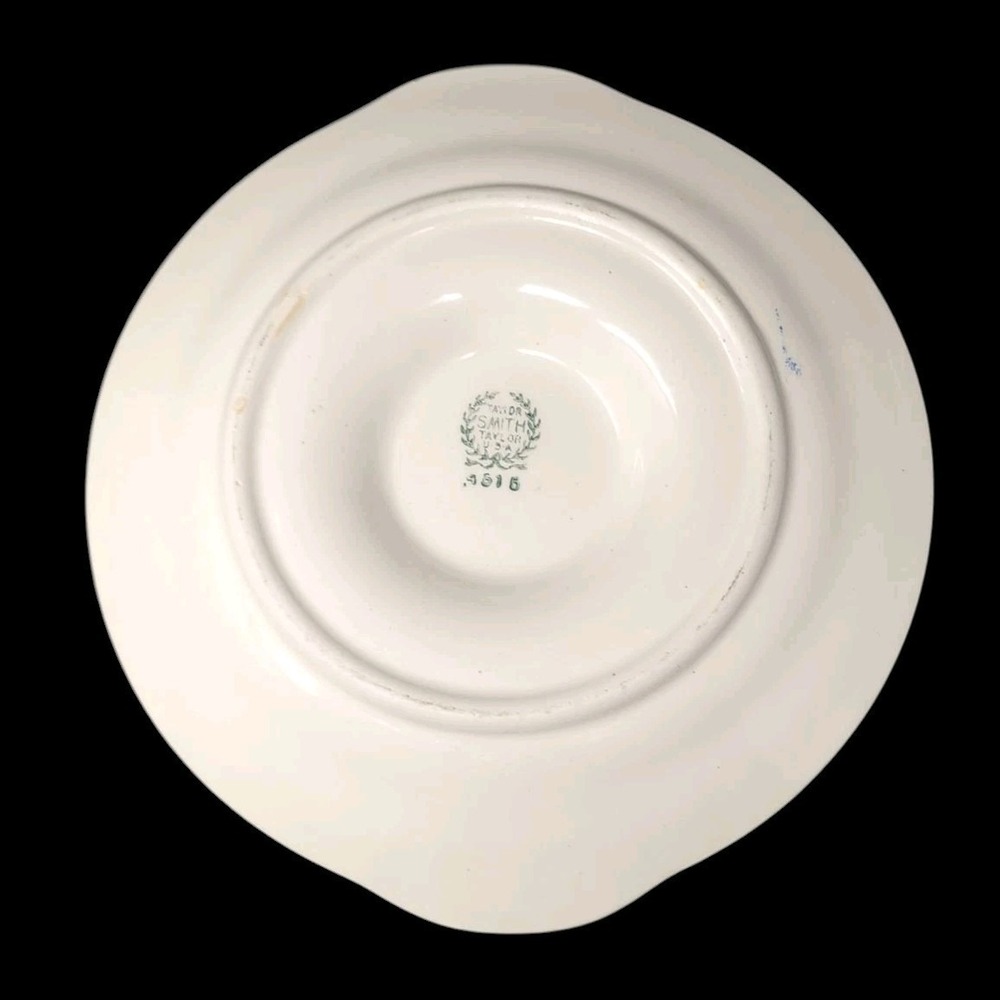 VTG Taylor Smith Classic Double Spout Gravy Boat Sauciere Sauceboat Blue Floral - Picture 3 of 9